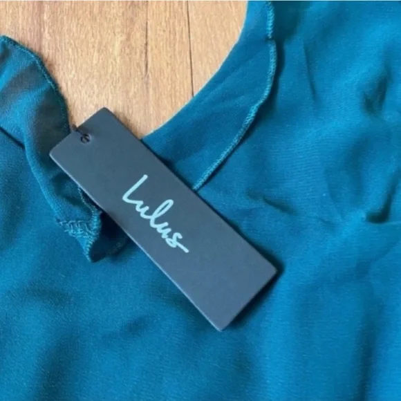 Lulus Never a Dull Moment Tie-Strap Pleated Midi Dress Emerald Green XSmall